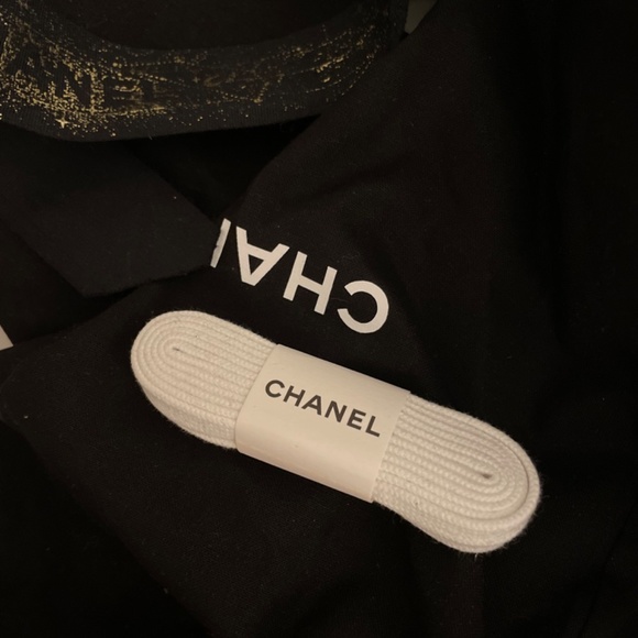 AUTHENTIC CHANEL,leather,suede calf skin,black/white,women trainer size 39.5 EU - Picture 7 of 13